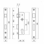 Корпус замка ALU Защелка 10053/P-30 межцентр 85 мм. бексет 30 мм. CP Siba (Турция)